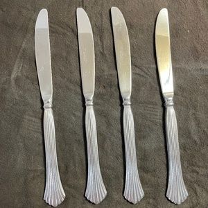 Vintage Rogers by Stanley Roberts Drama Pattern 4 Dinner Knives Flatware Korea